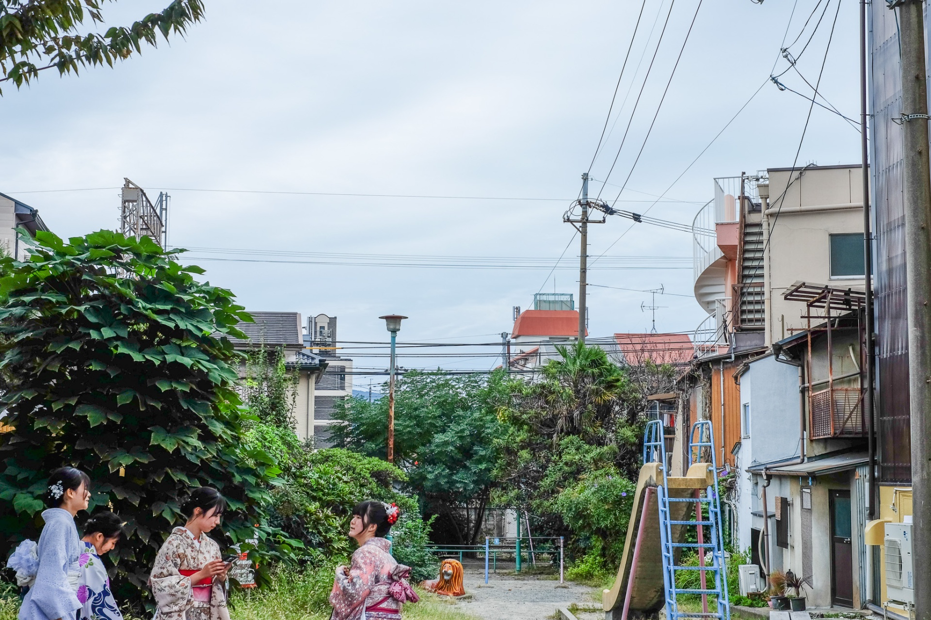 Kimono i gränd, Japan